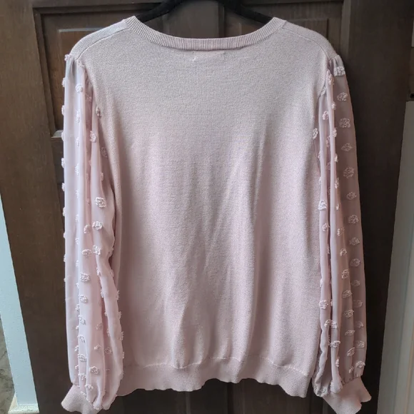 Adrianna Papell Blush V-Neck Sweater - Picture 4 of 4
